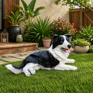Outdoor Garden Border Collie Dog Statue Greeter