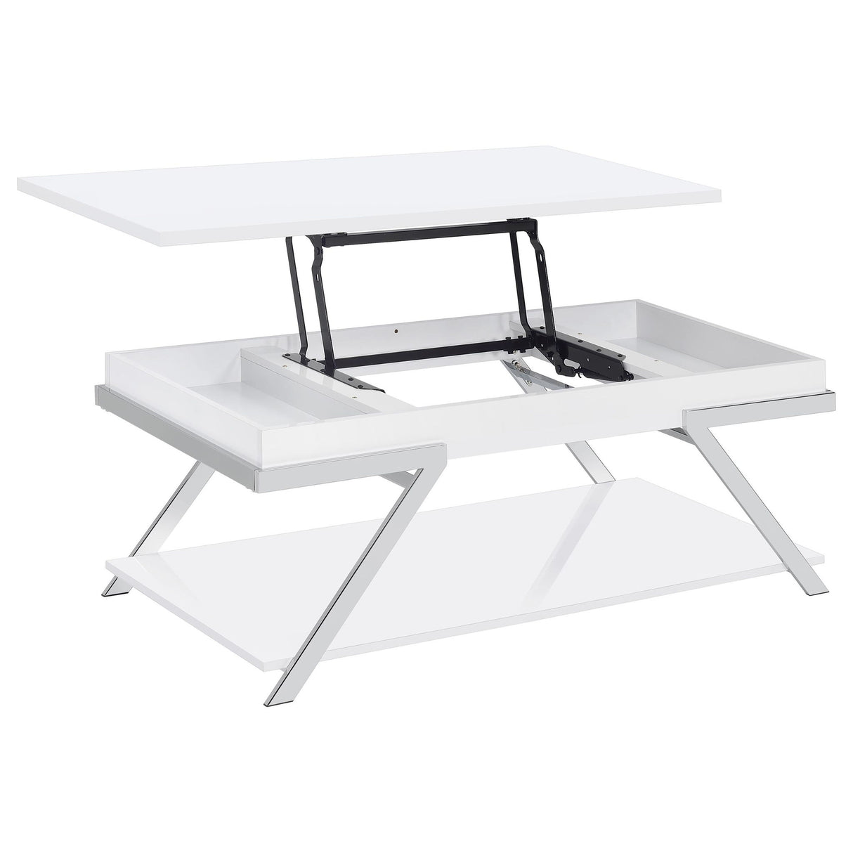 Briana - 2 Piece Coffee And End Table Set With Lift Top Legs - Gloss White