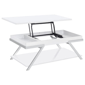 Briana - 2 Piece Coffee And End Table Set With Lift Top Legs - Gloss White