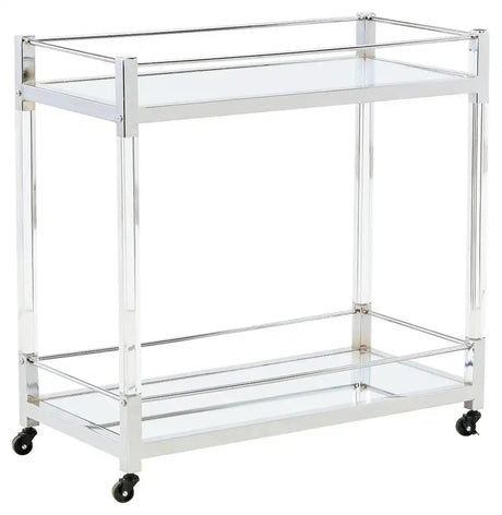 Chaseton - Bar Cart - Clear / Silver Finish - Best Buy Furniture