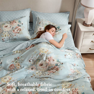 7-Piece Cal King 7 Piece Vin-Inspired Collection Floral Print, Soft