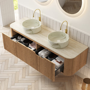DINA 60" Bathroom Vanity with Ceramic Basins and Sintered Stone Top