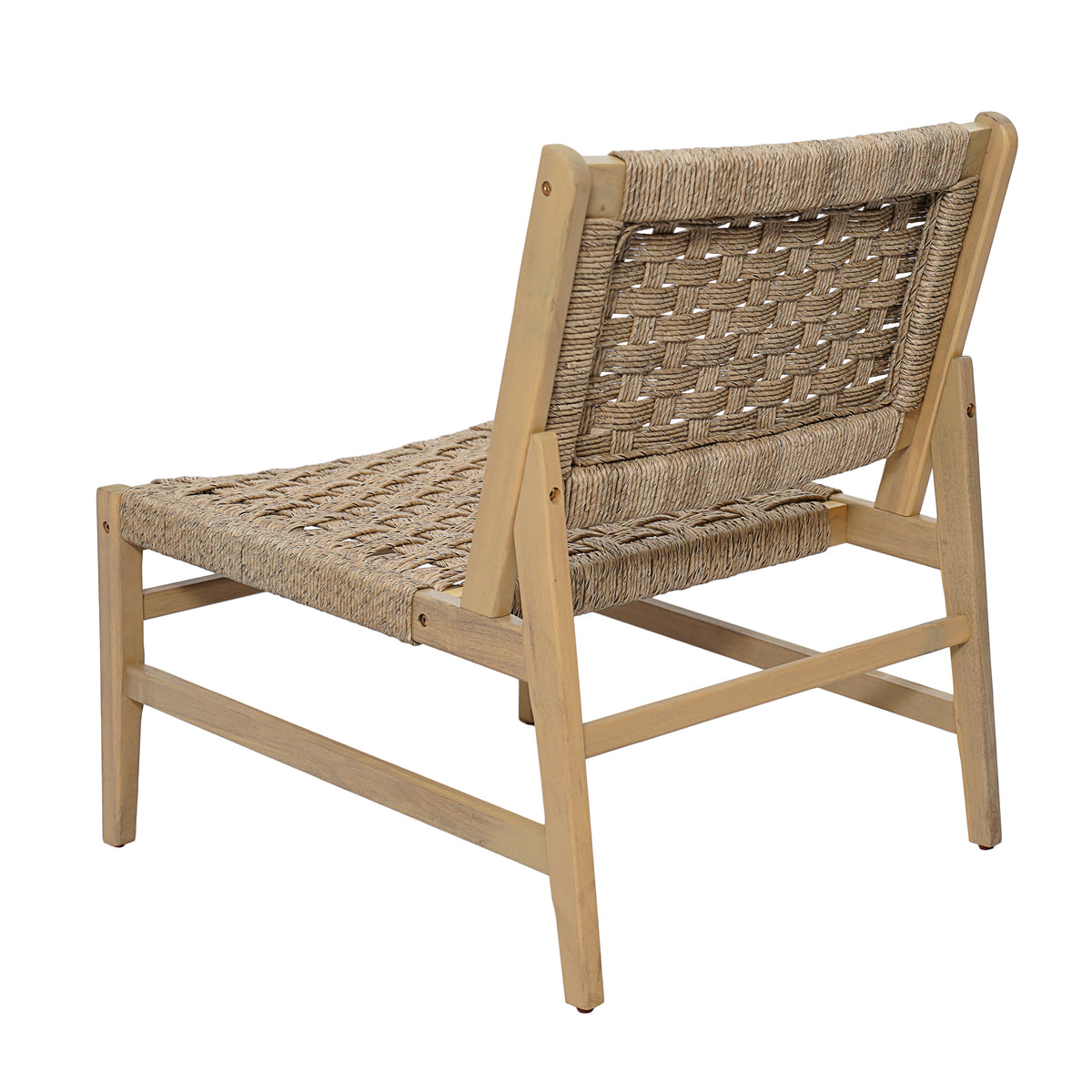 Noreen Club Chair: Acacia Wood and Wicker Woven