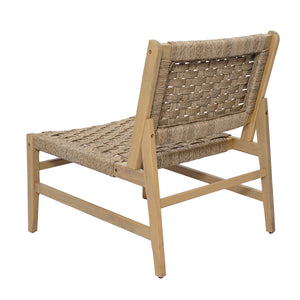 Noreen Club Chair: Acacia Wood and Wicker Woven