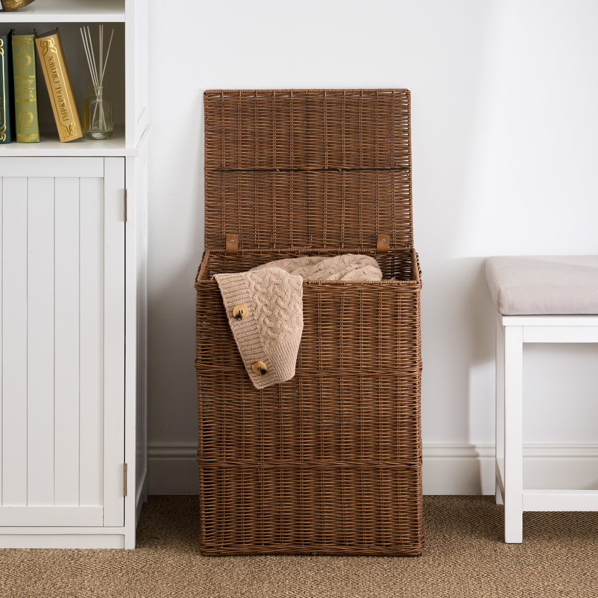 Joseph Rectangular Woven Resin Wicker Laundry Hamper