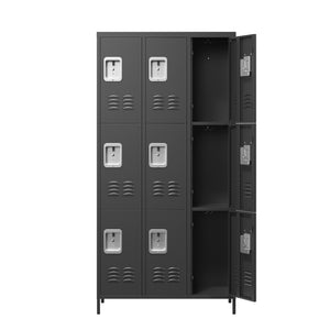 9 Door 72"H Metal Lockers With Lock for Employees, School, Office, Gym, Bedroom, Storage Locker Cabinet