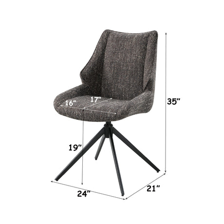 Malika - Side Chair With Swivel (Set of 2) - Brown Gray