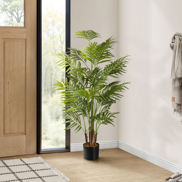 47" Tall, Artificial Plant, Areca Palm Tree, Indoor, Faux, Fake, Floor, Greenery, Potted, Real Touch, Decorative - Green / Black - Best Buy Furniture