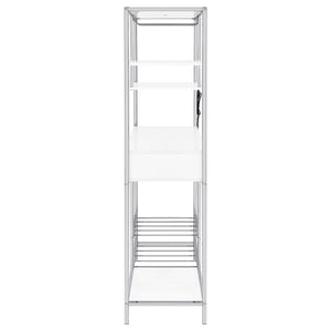Draper - 5 Shelf LED Wine Cabinet With Pull Out Drawer - Gloss White
