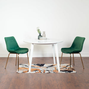 Aufurr Contemporary 3-Piece White Round Dining Set