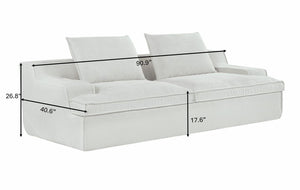 Nimbus - Oversized Full Foam 4 Seater Couch For Living Room Upholstered In Soft, Wide Armrests