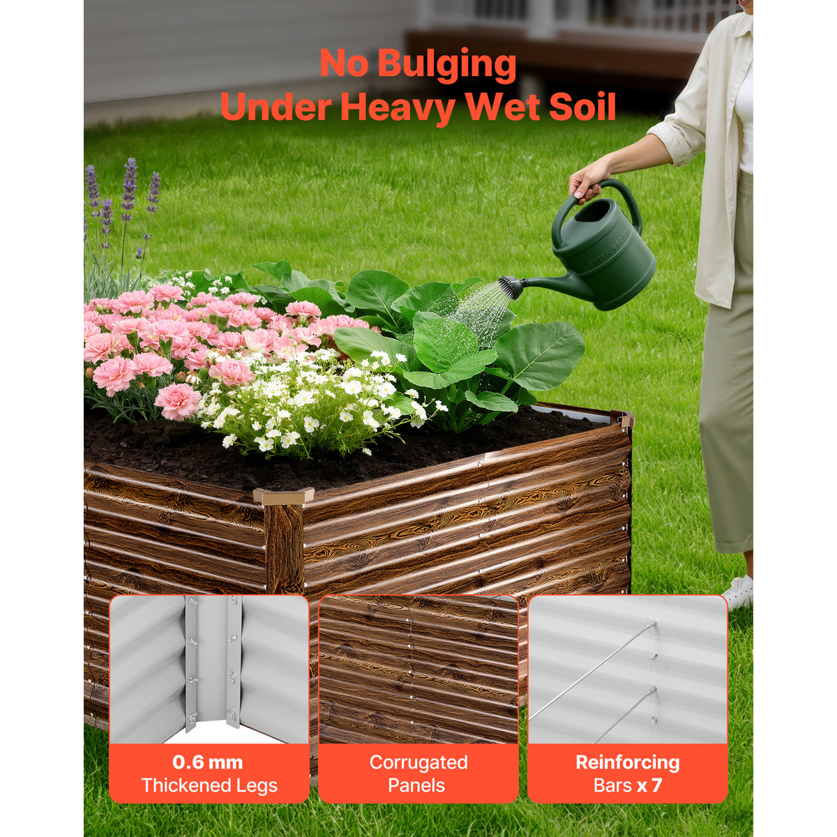 Galvanized Raised Garden Bed, 8 x 4 x 2 ft