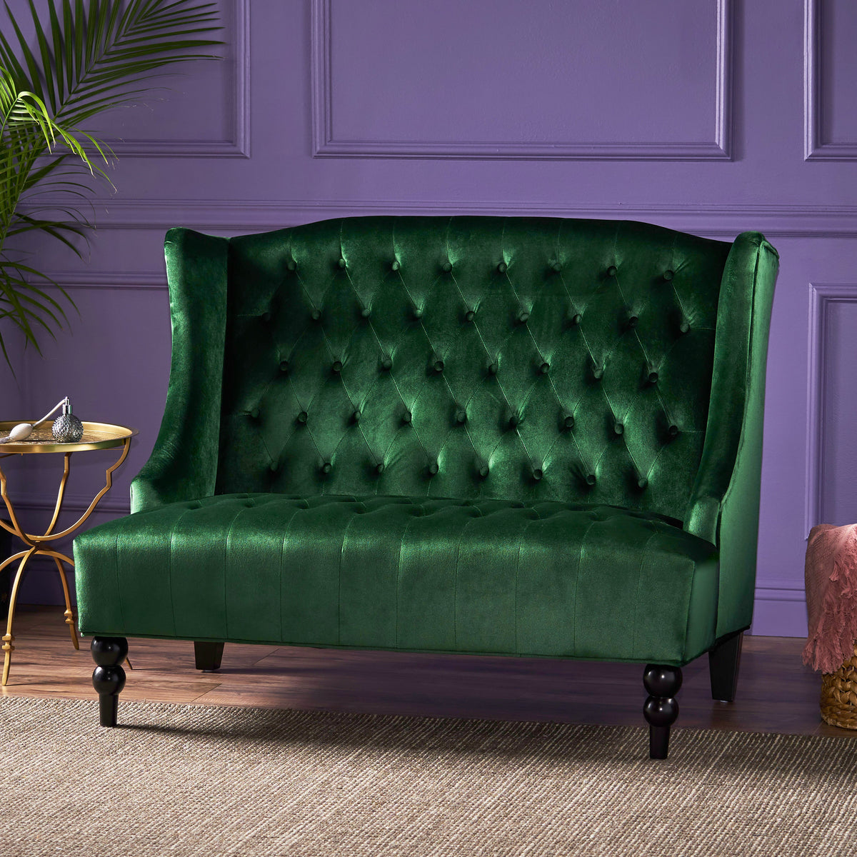 Modern Glam Velvet Loveseat