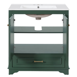 Bathroom Vanity With Sink, Cabinet & 2 Soft Closing Doors & Adjustable Shelf