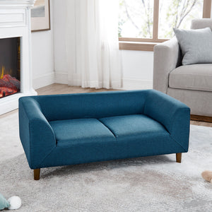 Modern Rectangular Pet Sofa With Backrest And Armrests For Small And Medium Dogs, Soft Cushion