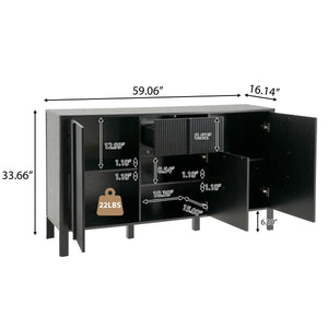 Black Sideboard, 59.06'' Storage Credenza