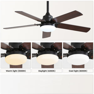 42 Inch Modern Ceiling Fan with LED Light and Remote Control