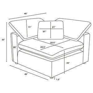 Segoura - 5 Piece Upholstered Modular Sectional With Reclined Back Pillows - Gray