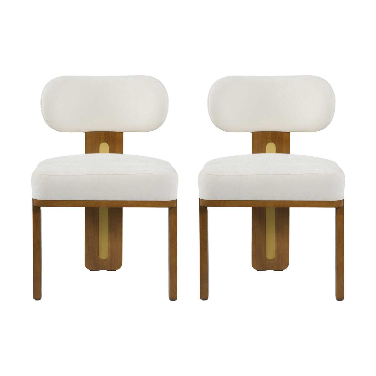 Modern Minimalist Round Upholstered Dining Chair Set of 2