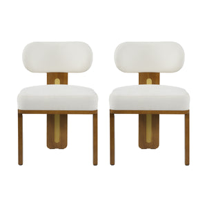 Modern Minimalist Round Upholstered Dining Chair Set of 2