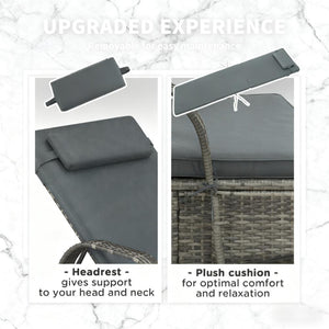 Adjustable Backrest Rattan Pool Lounge Chair