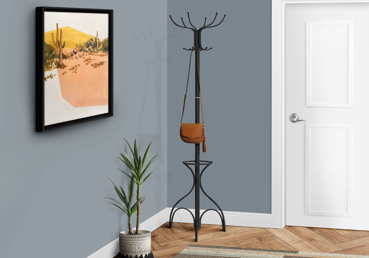 Coat Rack, Hall Tree, Free Standing, 12 Hooks, Entryway, 70"H, Umbrella Holder, Contemporary & Modern - Best Buy Furniture