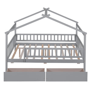 House Bed With 2 Drawers