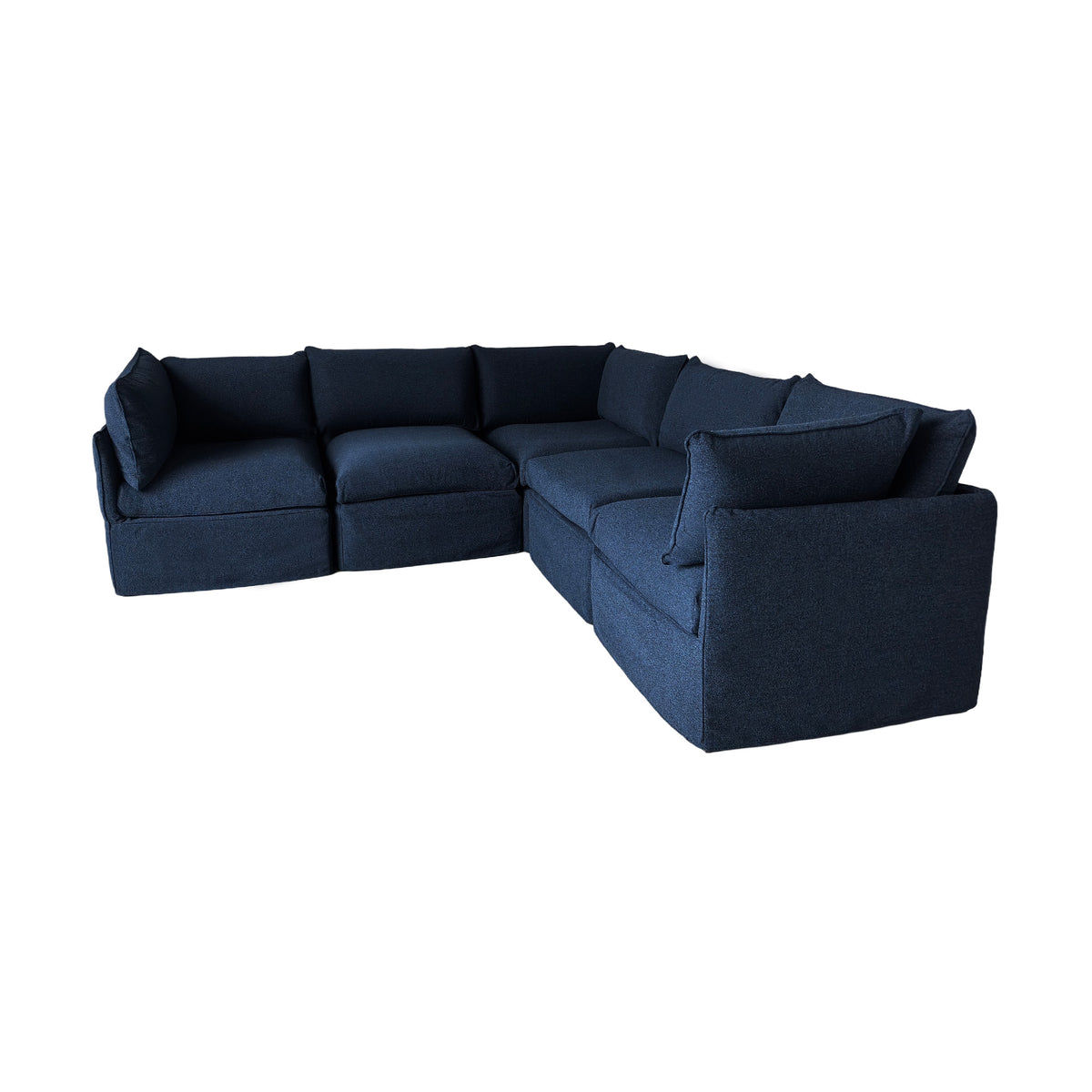 L Shaped Sectional, 103-Inch Modular Patio Sofa, Blue
