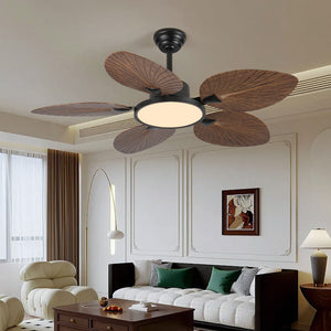 52-Inch Tropical Palm Leaf Ceiling Fan with Lights & Remote Control