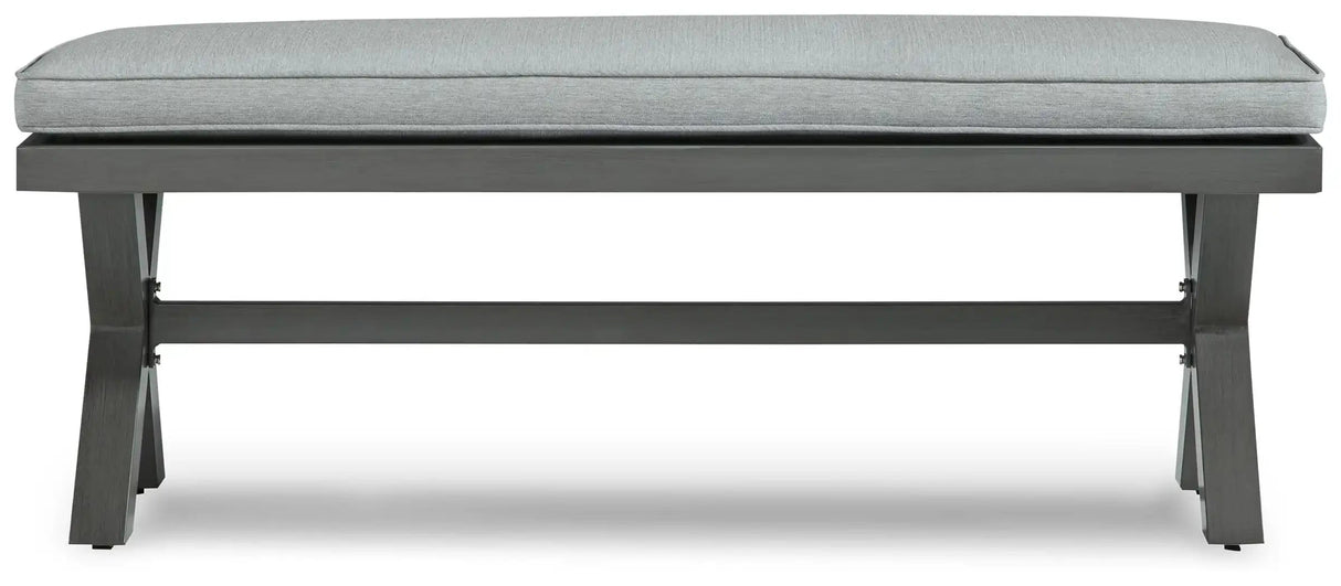 Elite Park - Bench With Cushion - Gray - Best Buy Furniture