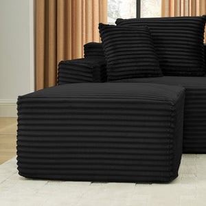 115" Comfy U-Shaped Sectional with Chaise and Ottoman