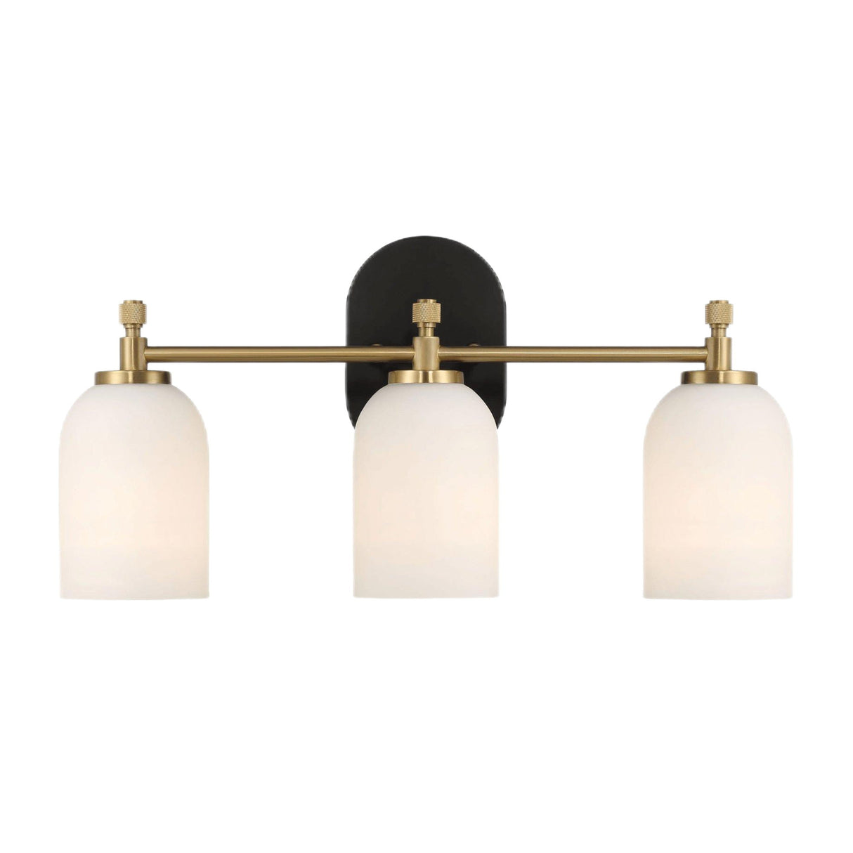 Meadows - 3 Lights Vanity Brush Bathroom Wall Light For Bathroom Over Mirror - Black / Gold / White