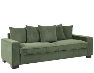 Luxe Sofa With 5 Matching Toss Pillows, Sleek Design, Spacious And Comfortable 3 Seater Couch