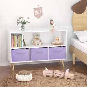 Bookcase With Collapsible Drawers, Book Display Organizer