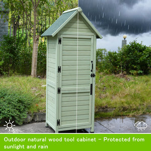 Outdoor Wooden Storage Shed with Lockable Door