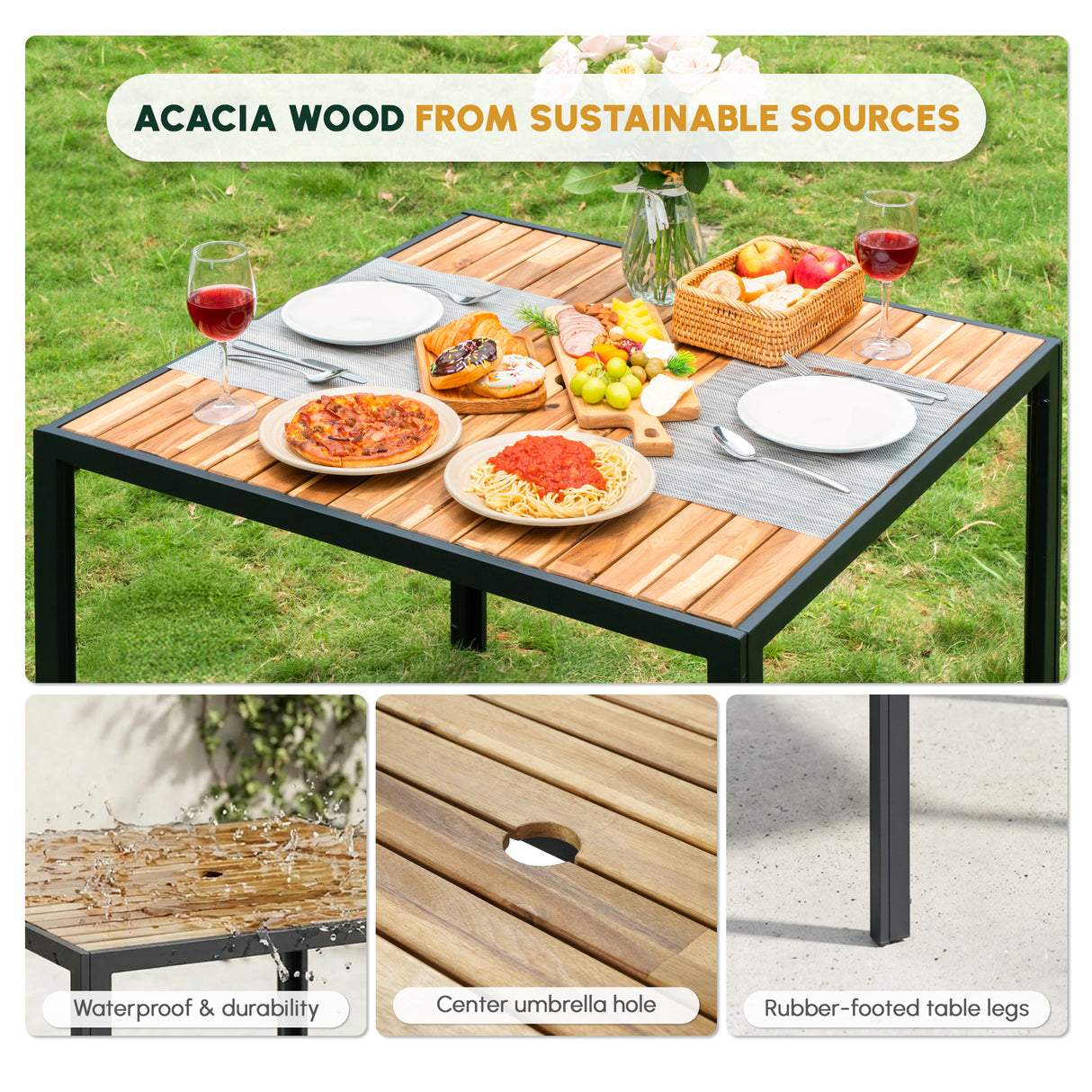 All Weather 5-Piece Patio Dining Table Set