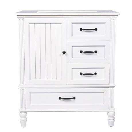 30" Bathroom Vanity With Sink, 3 Drawers, Adjustable Feet