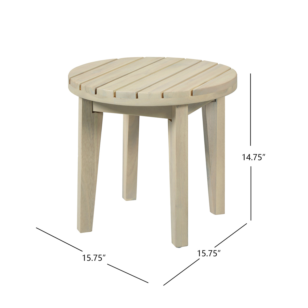 Outdoor 16" Square Acacia Wood Side Table
