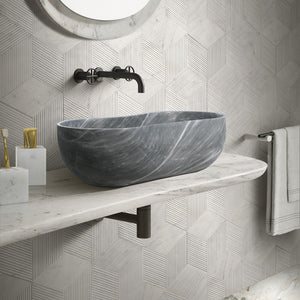 Bathroom Vessel Sink With Wavy Design