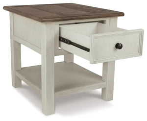 Bolanburg - Rectangular End Table - White / Brown / Beige - Best Buy Furniture