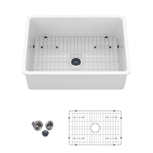 Rectangular Deep Single Bowl Kitchen Sink With Dual Mount Installation