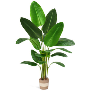 Bird of Paradise Artificial Plant 6 ft Tall Faux Banana Leaf Tree