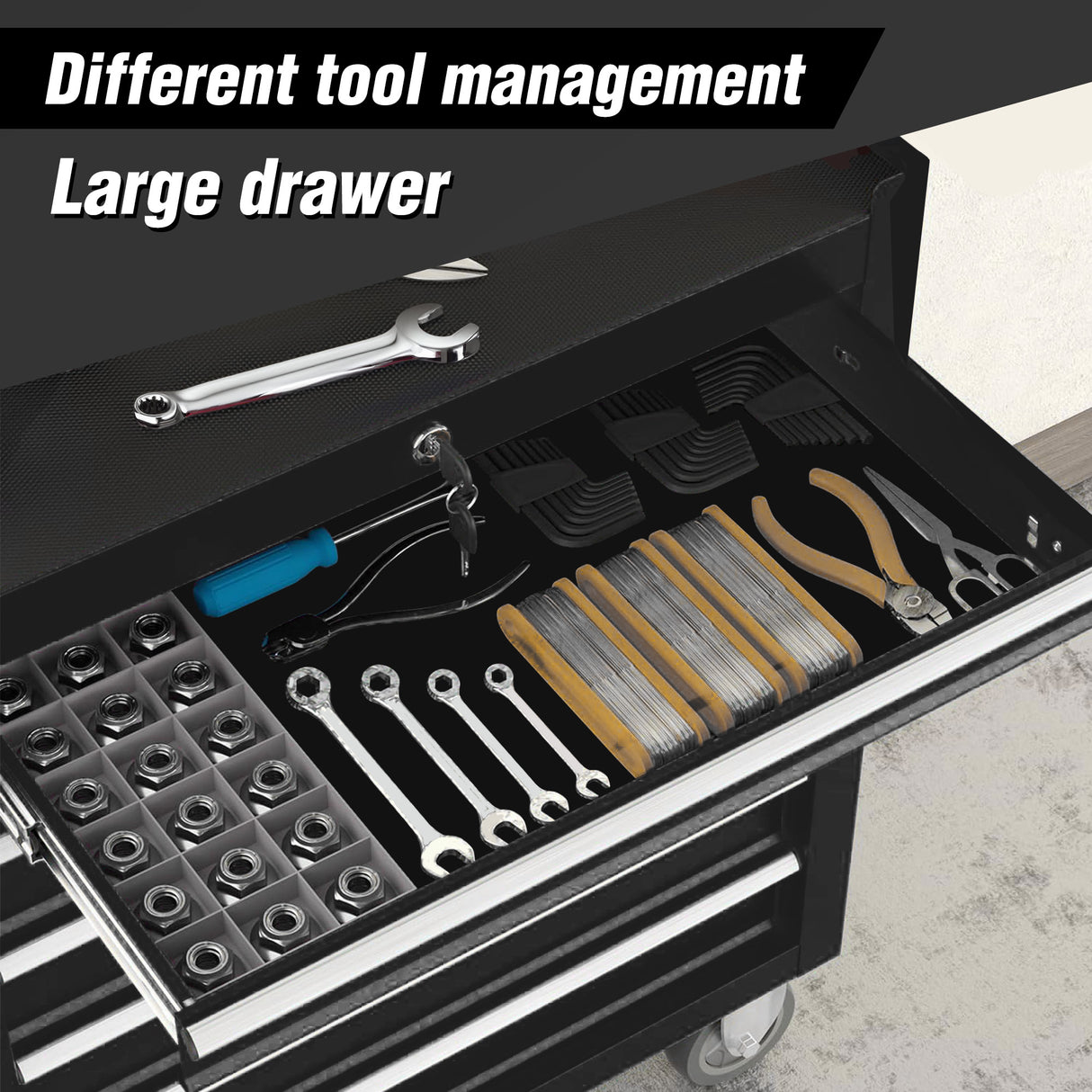5-Drawer Rolling Tool Chest w/Lock & Key