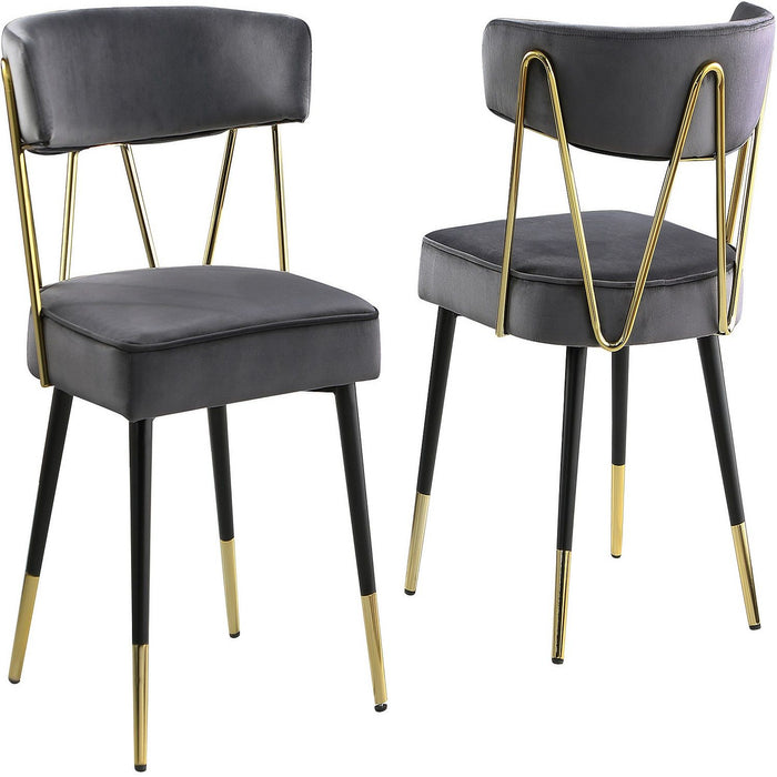 Glam Dining Chair Set of 2 with Upholstered Seat - Multiple Colors