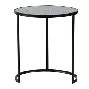 Round End Table Set of 2 with Sturdy Metal Frame for Small Spaces