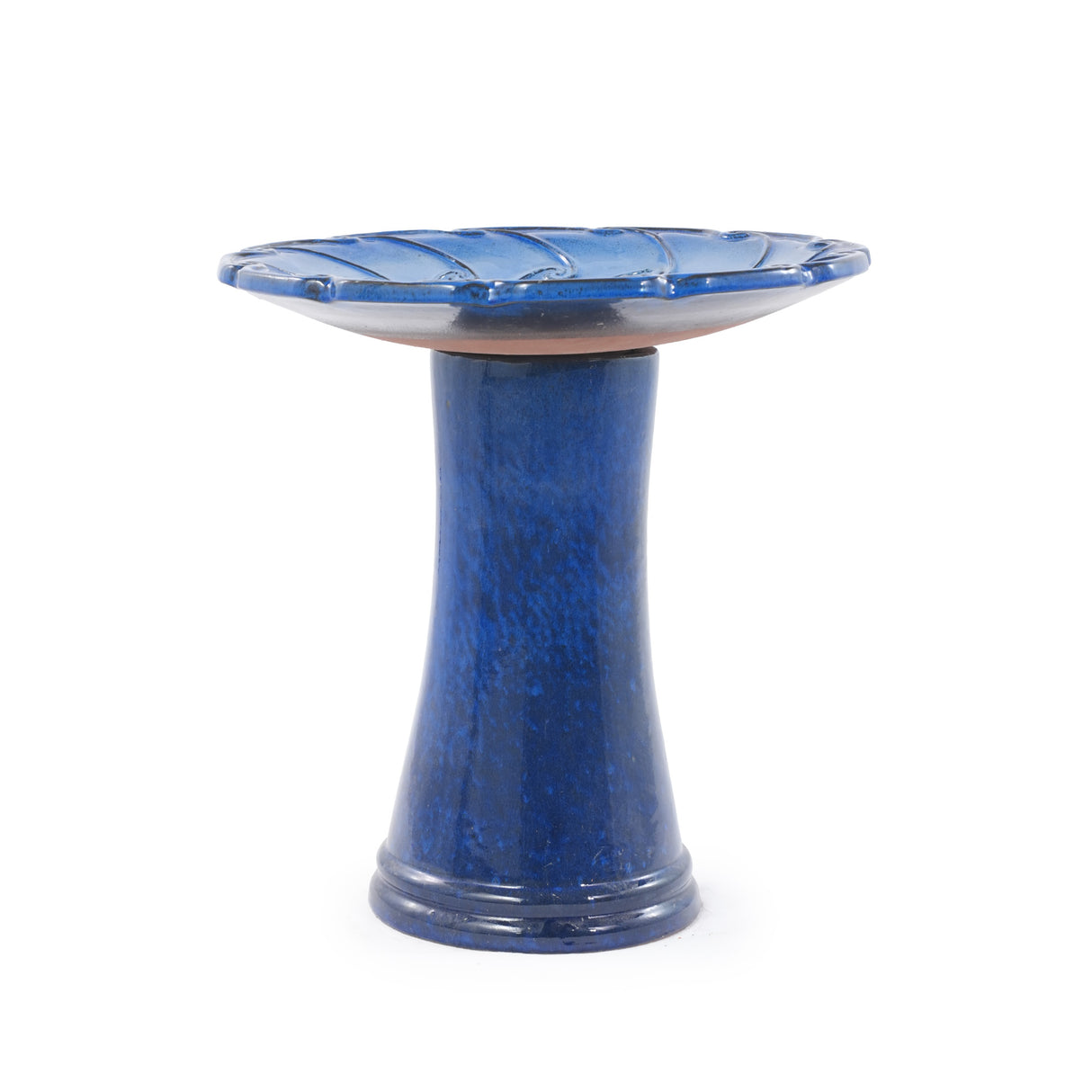 Handmade Glazed Ceramic Bird Bath, Sapphire