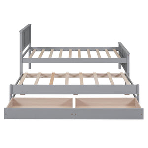 Platform Bed With Trundle And Drawers