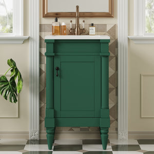 Bathroom Vanity With Sink, Storage Cabinet With Door, Drop In Sink, Compact Freestanding Design