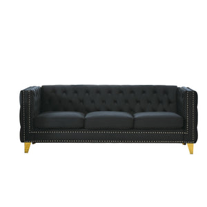 Modern Sofa With Button Tufting, Upholstered Couch For Living Room