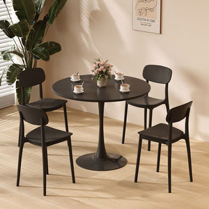 Modern Round Dining Table - Black ∅31.5''